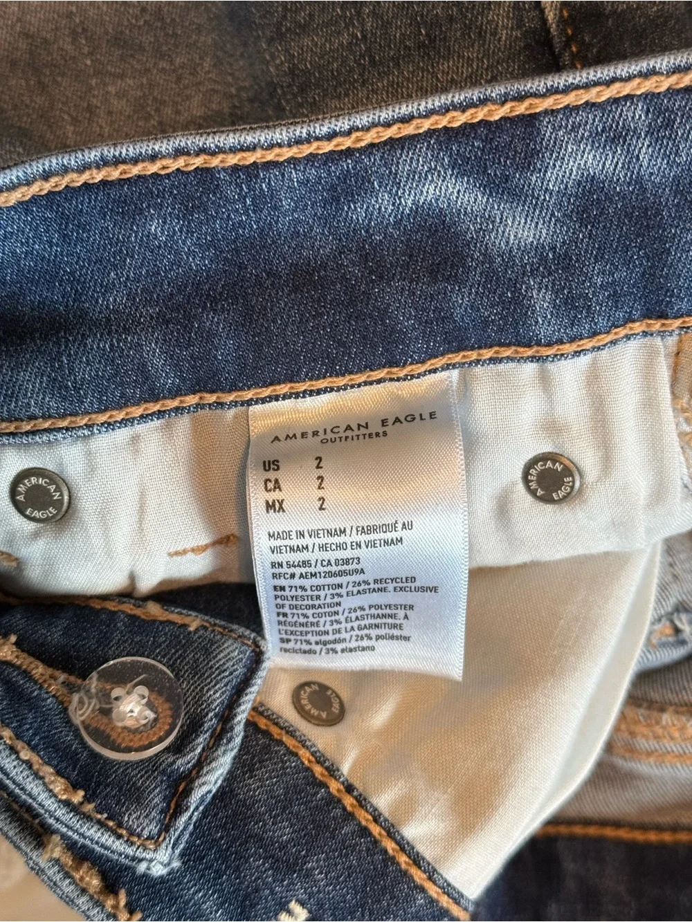 American Eagle High-Rise Shortie Denim Shorts Size 2